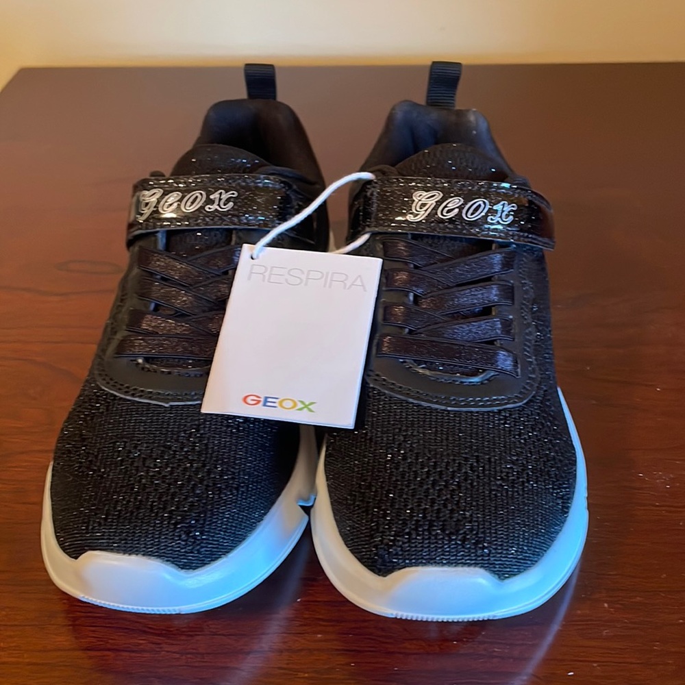 Brand new geox black size 12  toddler never worn great price
